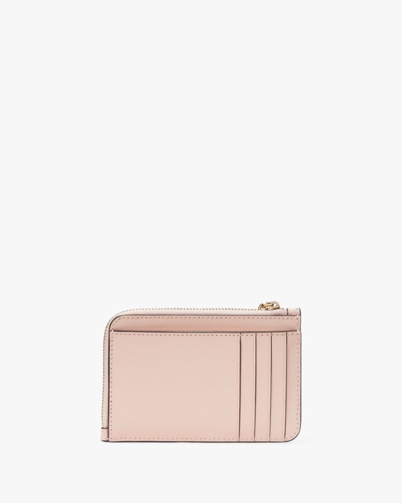 Kate Spade,Madison Medium L-Zip Card Holder,Conch Pink