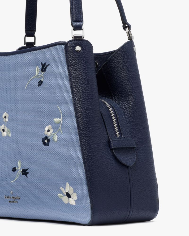 トートバッグ Kate Spade Leila Floral Triple Compartment Shoulder Bag Leila Floral Embroidered Medium Triple Compartment Shoulder