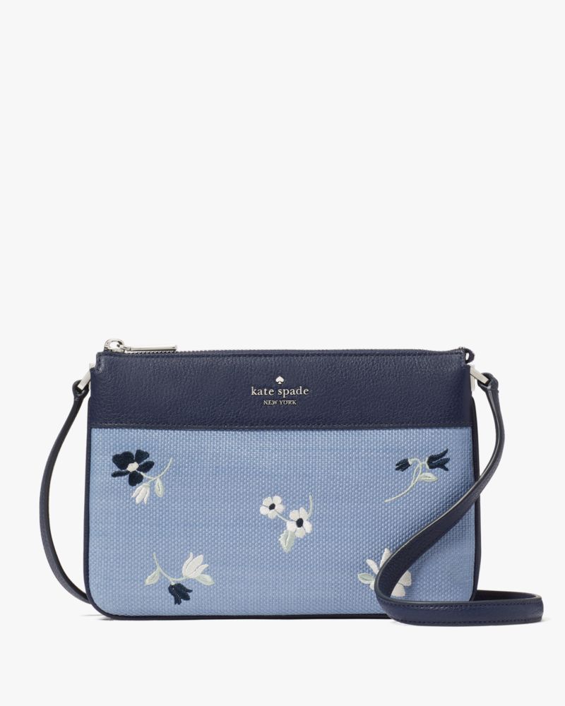 Kate Spade,Leila Triple Gusset Crossbody,Indigo Shadow Multi