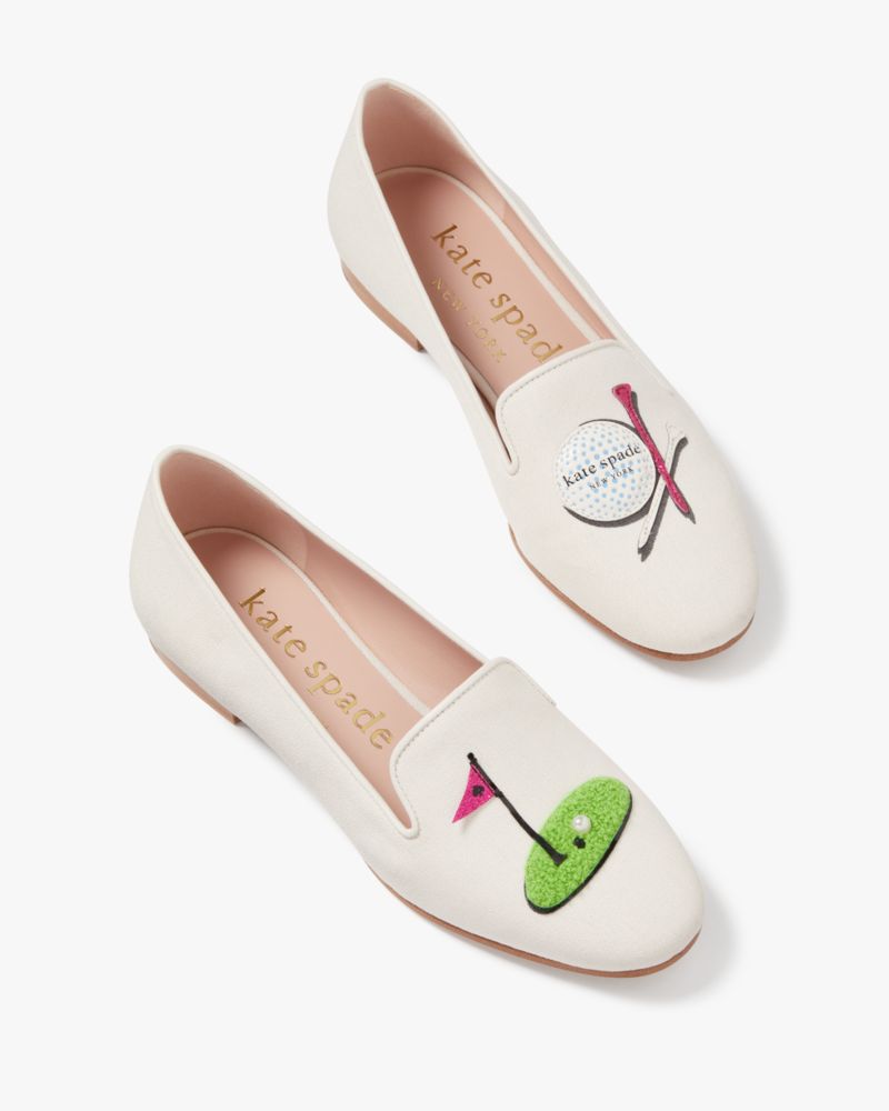 Kate Spade,ラウンジ ゴルフ ローファー,フラットシューズ,クリーム