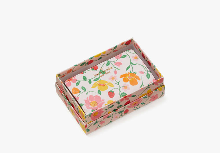 Kate Spade,Boxed Madison Strawberry Garden Medium Compact Bifold,Pink Multi image number 0