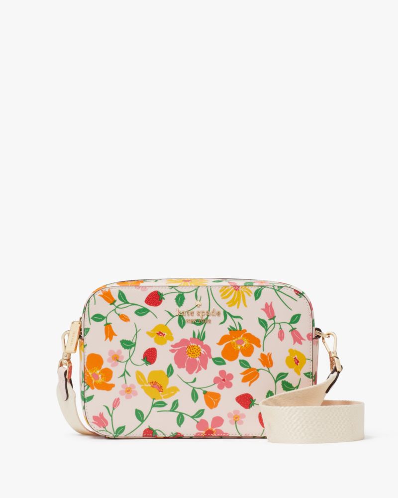 Kate Spade,Madison Strawberry Garden Mini Camera Bag,Pink Multi