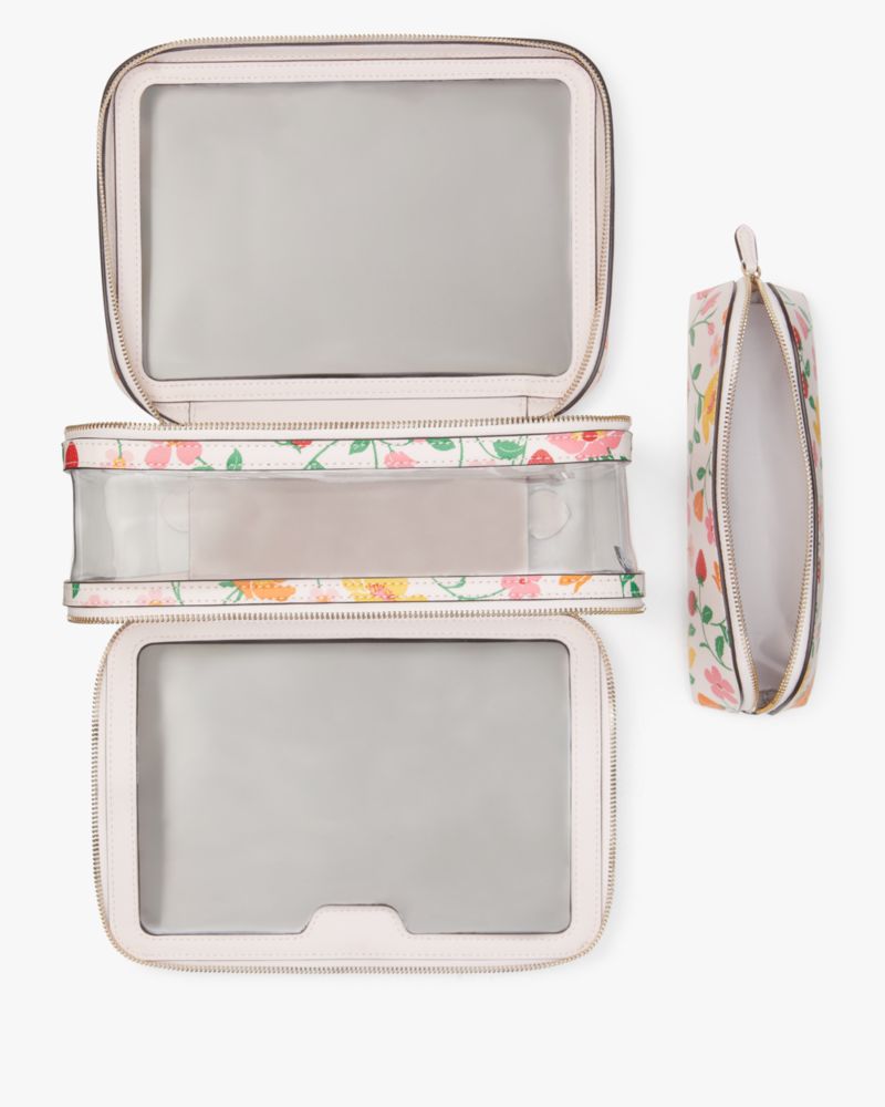 Kate Spade,Madison Strawberry Garden Travel Cosmetic Set,Pink Multi