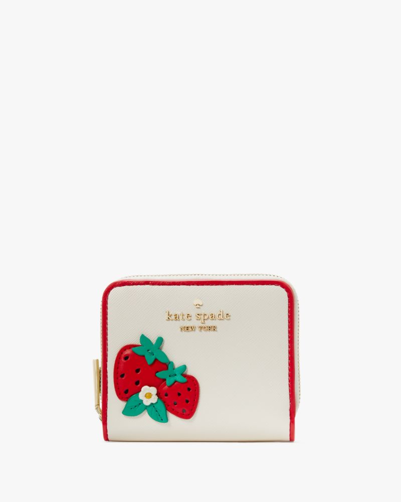 Kate Spade Strawberry Dreams Small Zip Around Bifold Wallet ...
