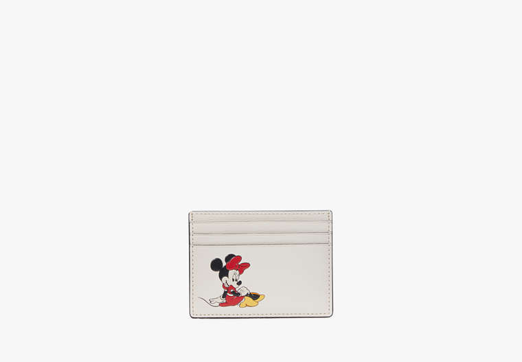 Kate Spade,Disney X Kate Spade New York Minnie Small Slim Card Holder,Parchment Multi