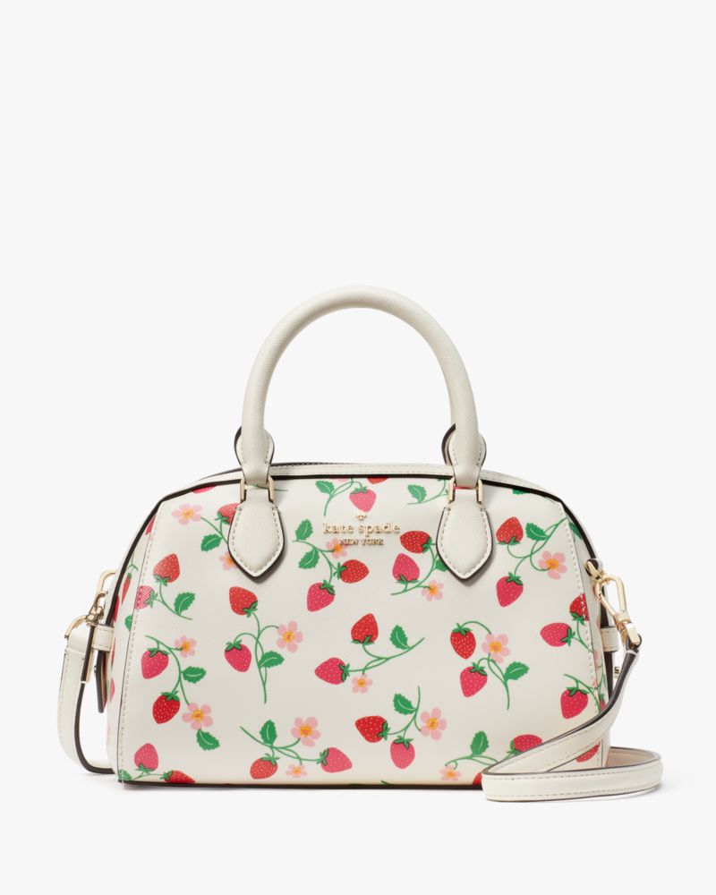 Kate Spade,マディソン ストロベリー バイン プリント ダッフル クロスボディ,バッグ,クリームマルチ