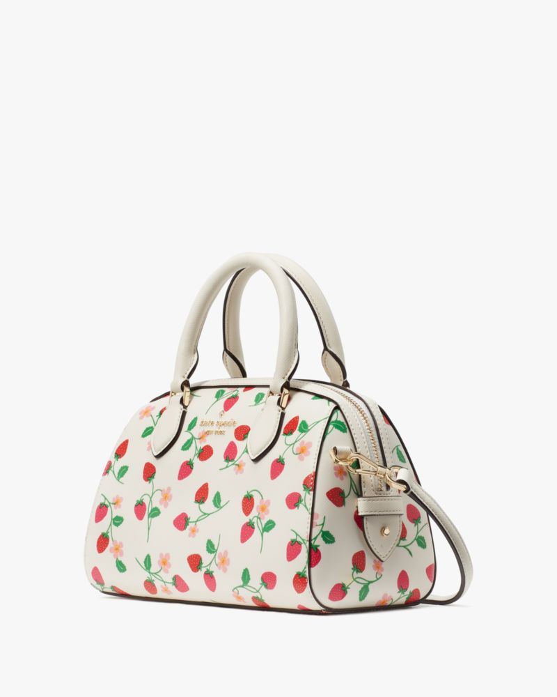 Kate Spade,マディソン ストロベリー バイン プリント ダッフル クロスボディ,バッグ,クリームマルチ