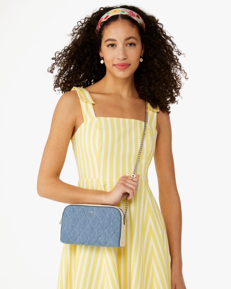 Kate Spade,Carey Denim Mini Camera Bag,Blue Multicolor