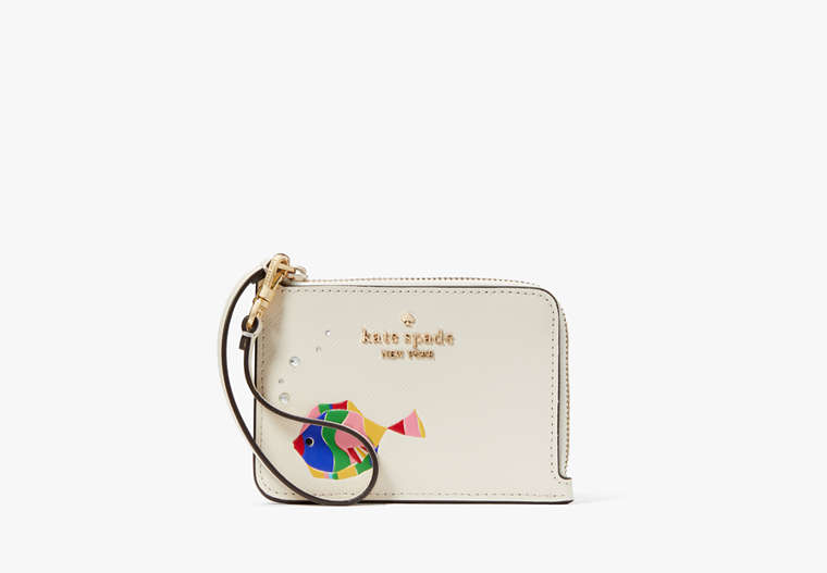 Kate Spade,What A Catch Small Card Holder Wristlet,Meringue Multi