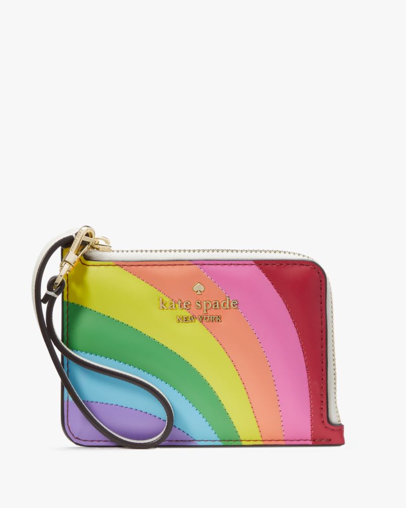 Kate Spade,Rainbow Small Card Holder Wristlet,Multi