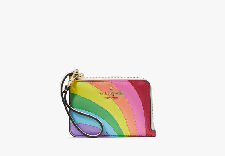 Kate Spade,Rainbow Small Card Holder Wristlet,Multi