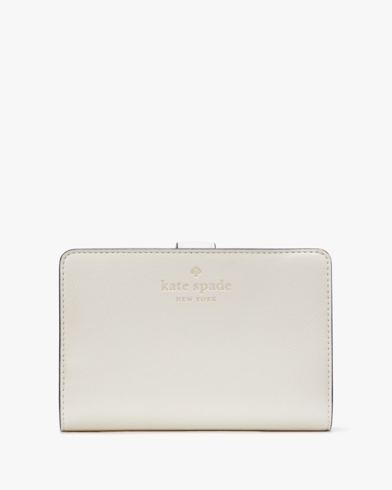 Kate Spade,Schuyler Medium Compact Bifold Wallet,Meringue