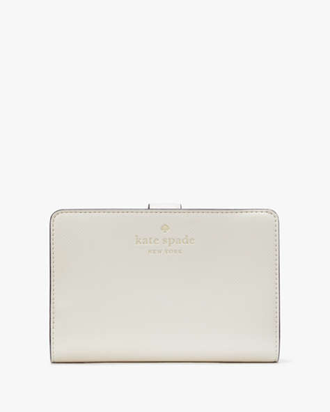 Kate Spade,Schuyler Medium Compact Bifold Wallet,Meringue