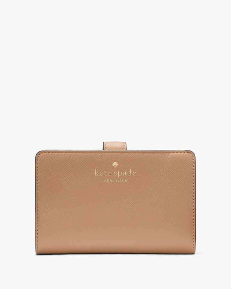 Kate Spade,Schuyler Medium Bifold Wallet,Bi Fold,PVC,Logo,Word Embellishment,Casual,