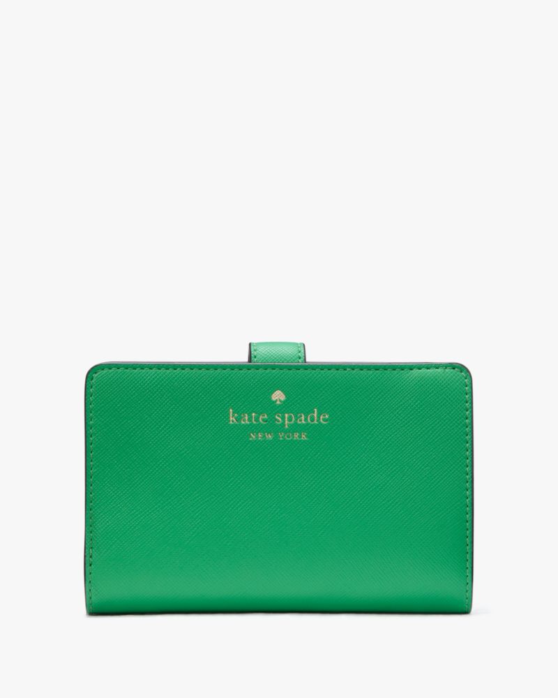 Kate Spade,Schuyler Medium Compact Bifold Wallet,Fresh Greens