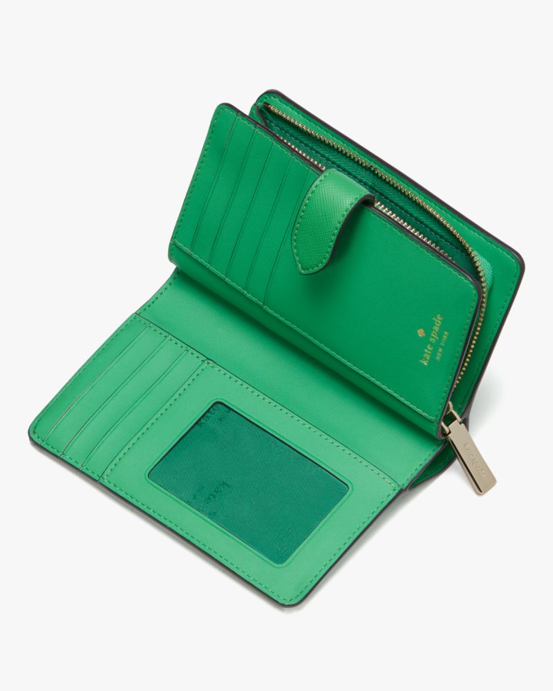 Kate Spade,Schuyler Medium Compact Bifold Wallet,Fresh Greens