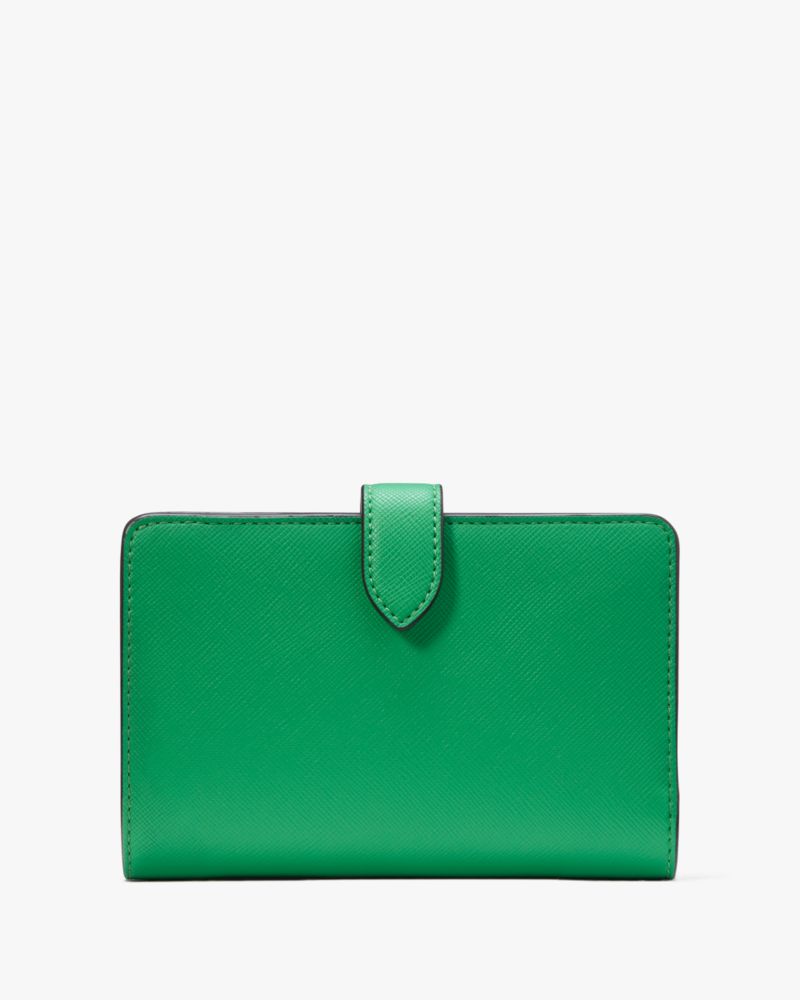 Kate Spade,Schuyler Medium Compact Bifold Wallet,Fresh Greens