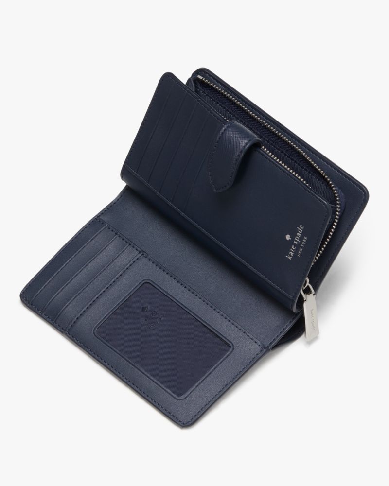 Kate Spade,Schuyler Medium Compact Bifold Wallet,Blazer Blue
