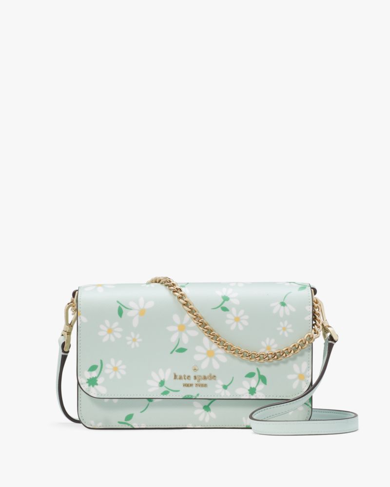 Kate Spade,Madison Day Tripper Daisy Small Flap Crossbody,Crystal Blue Multi