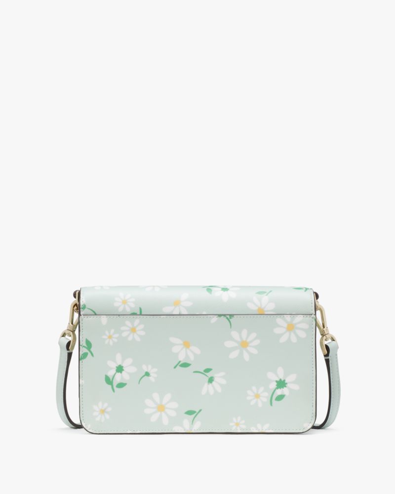 Kate Spade,Madison Day Tripper Daisy Small Flap Crossbody,Crossbody,PVC,Logo,Metal,Gold Metal,Day Party,Blue