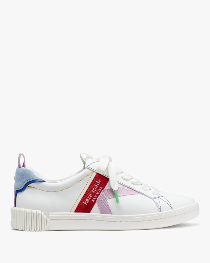 Kate Spade,K As In Kate Court Sneaker,Lining Twill,Leather,Lining Cotton,Casual,Logo,Word Embellishment,Stitching,Color Bl...,