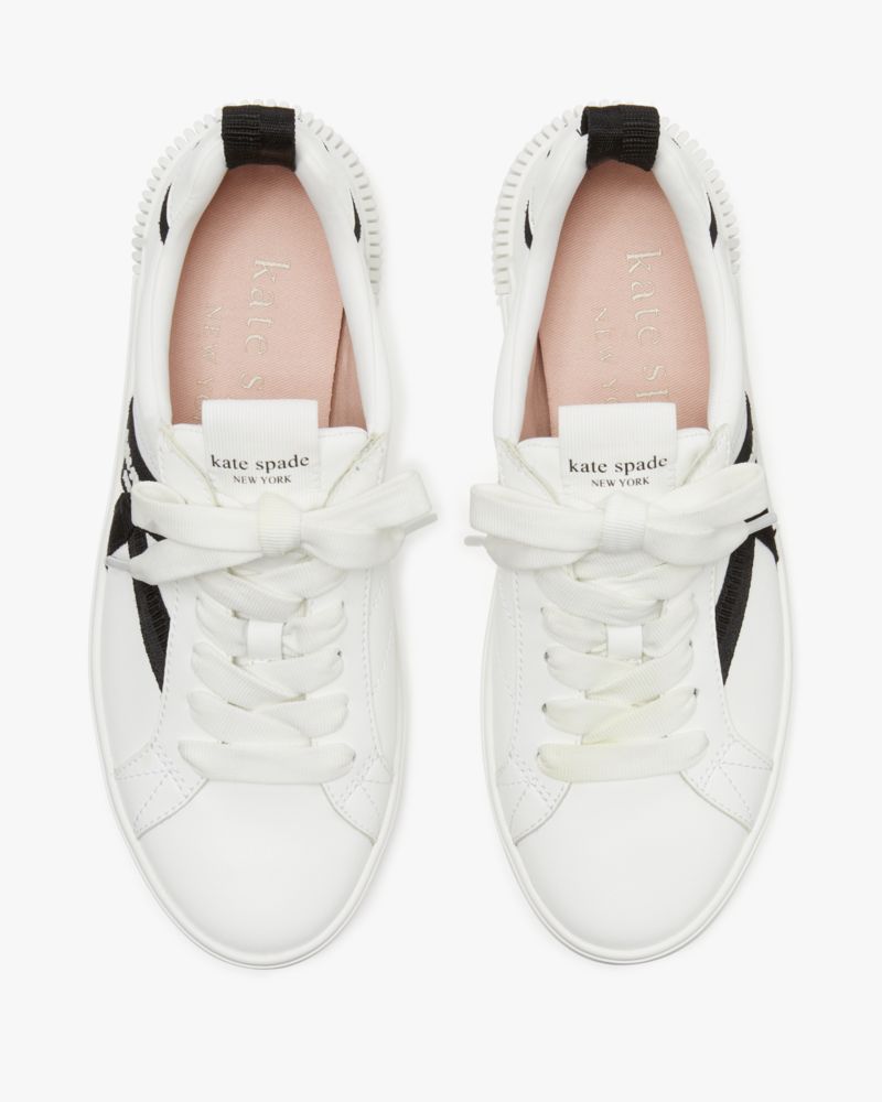 Kate Spade,K As In Kate Court Sneaker,Lining Twill,Leather,Lining Cotton,Casual,Word Embellishment,Piping,Logo,Pull Tab,Br...,White