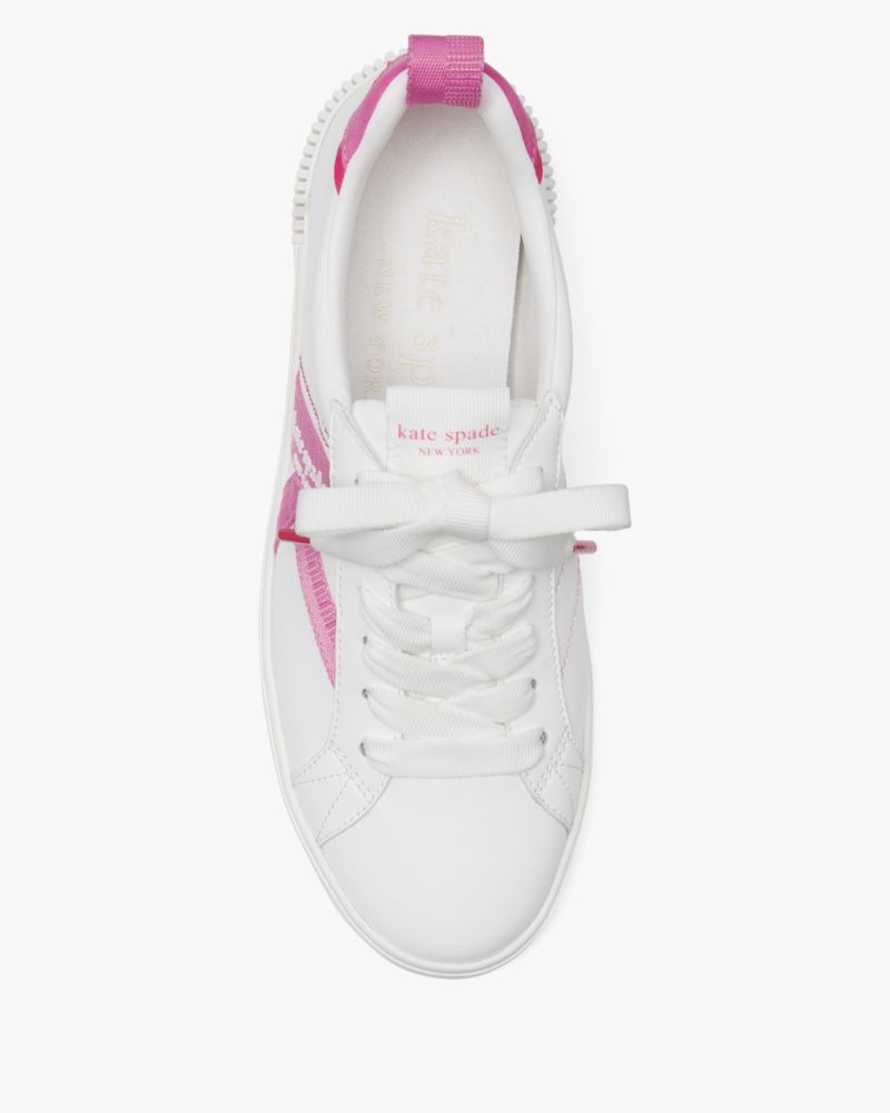 Kate Spade,K As In Kate Court Sneaker,Lining Twill,Leather,Lining Cotton,Casual,Word Embellishment,Piping,Logo,Pull Tab,Br...,White