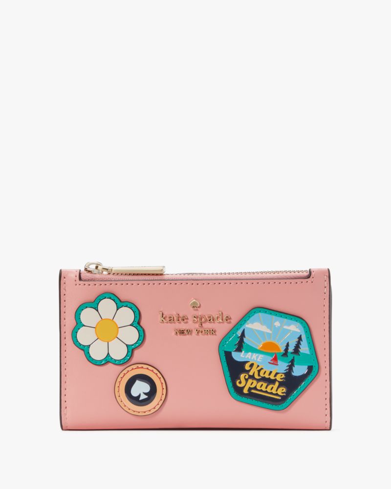 Kate Spade,Day Tripper Small Slim Bifold Wallet,Peachy Rose Multi