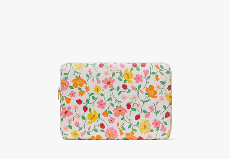 Kate Spade,Strawberry Garden Universal Laptop Sleeve,Pink Multi