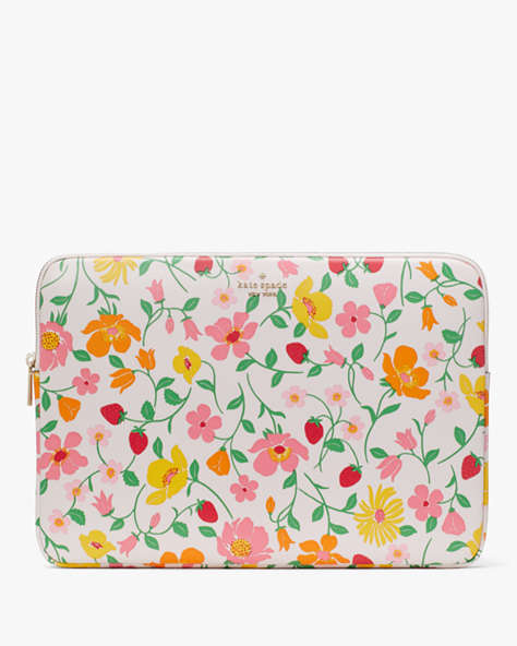 Kate Spade,Strawberry Garden Universal Laptop Sleeve,Pink Multi