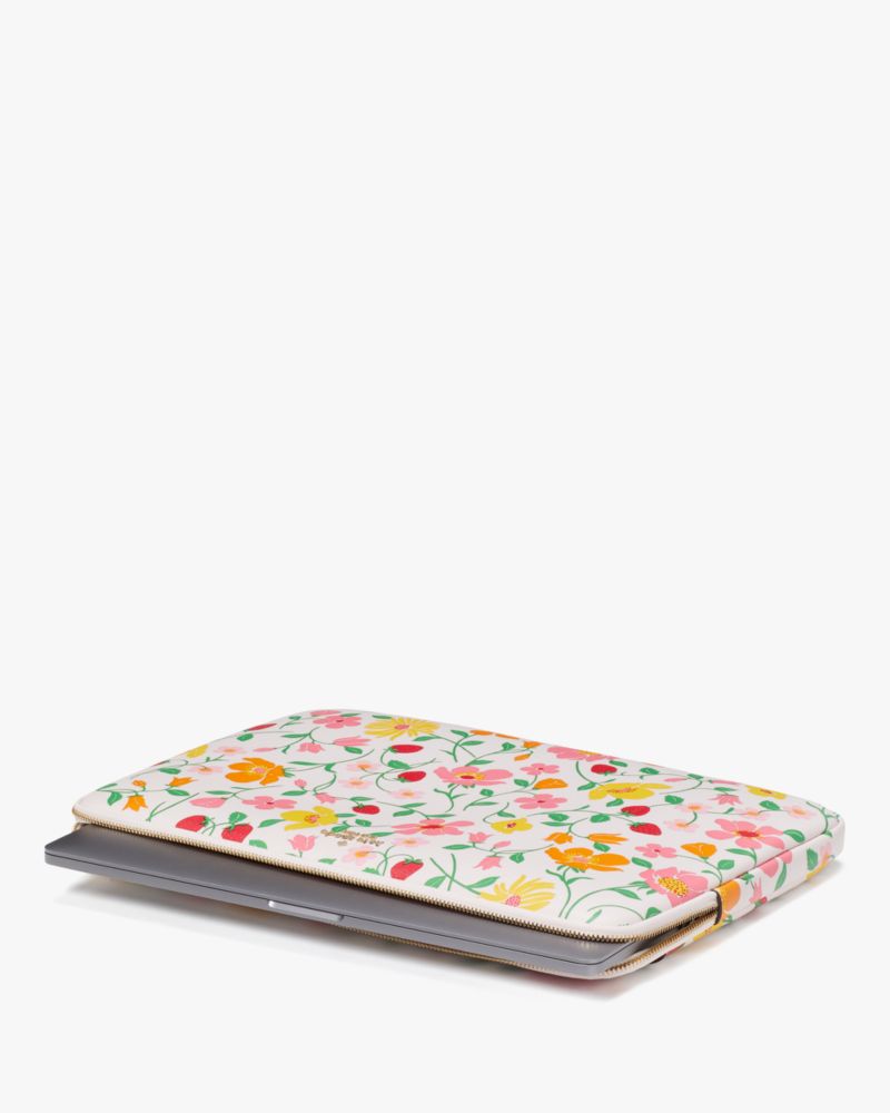 Kate Spade,Strawberry Garden Universal Laptop Sleeve,Pink Multi