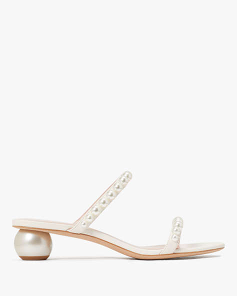 Kate Spade,Palm Springs Pearl Slide Sandals,Cream