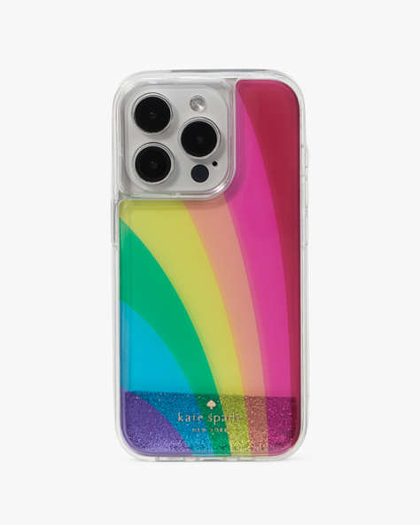 Kate Spade,Rainbow Liquid Resin iPhone 15 Pro Case,Multi