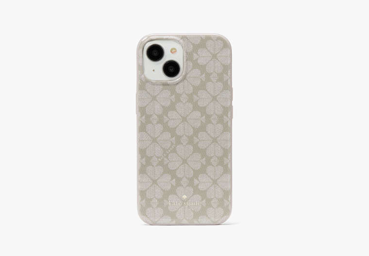 Kate Spade,Spade Flower Stability Ring And Case iPhone 15,Dark Beige Multi image number 0