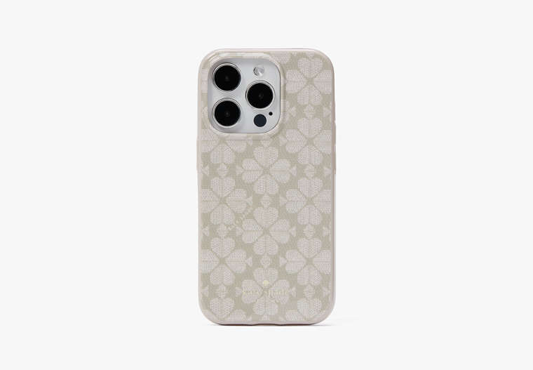 Kate Spade,Spade Flower Stability Ring And Case iPhone 15 Pro,Dark Beige Multi image number 0