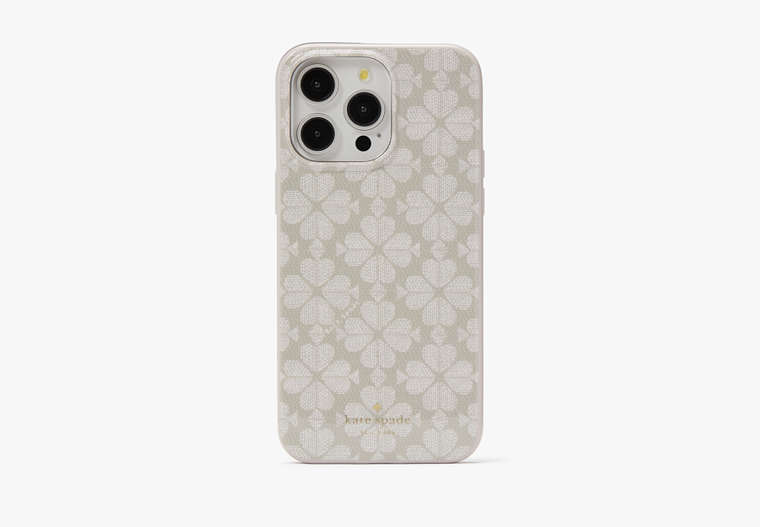 Kate Spade,Spade Flower Stability Ring And Case iPhone 15 Pro Max,Dark Beige Multi
