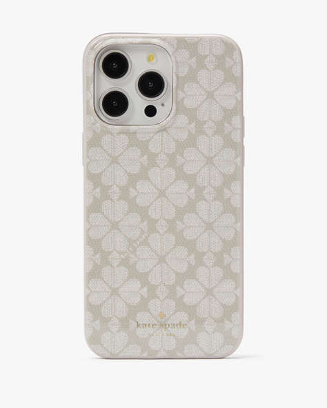 Kate Spade,Spade Flower Stability Ring And Case iPhone 15 Pro Max,Dark Beige Multi