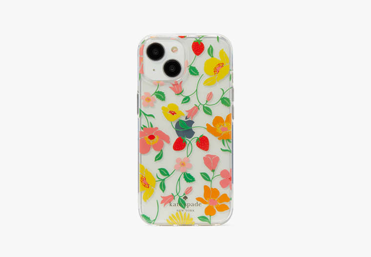 Kate Spade,Strawberry Garden Stability Ring And Case iPhone 15,Clear image number 0