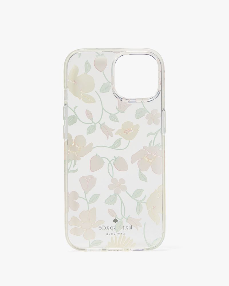 Kate Spade,Strawberry Garden Stability Ring And Case iPhone 15,Clear