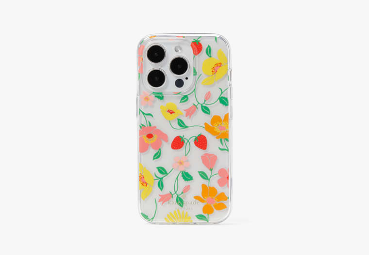 Kate Spade,Strawberry Garden Stability Ring And Case iPhone 15 Pro,Clear image number 0