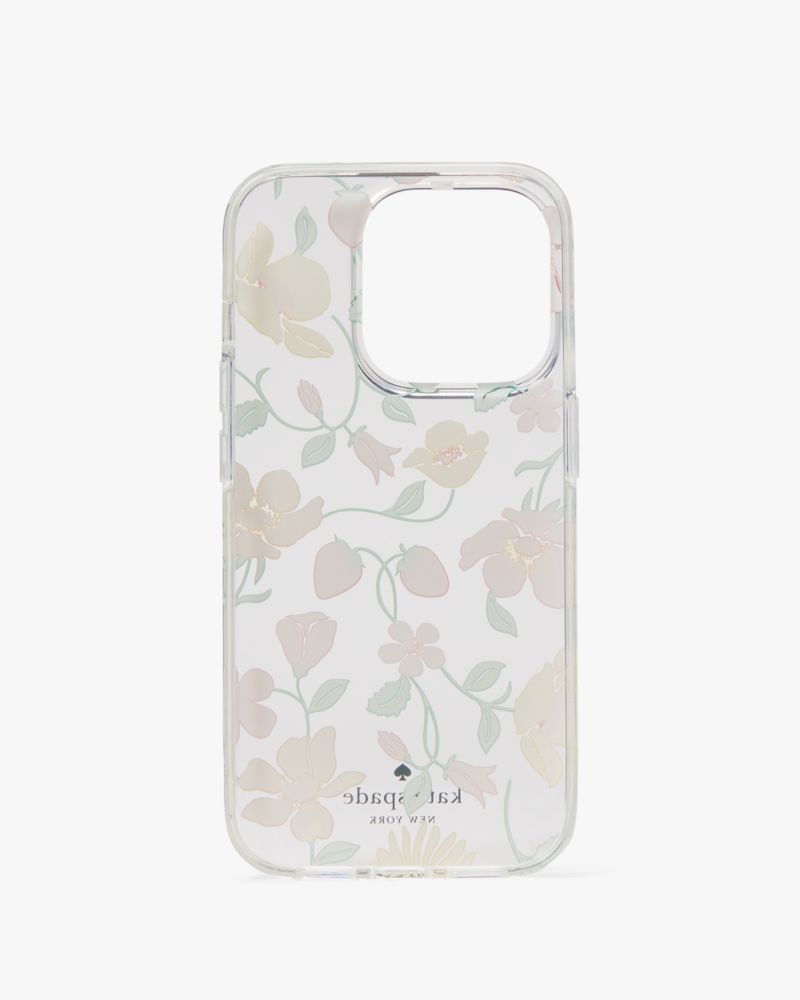 Kate Spade,Strawberry Garden Stability Ring And Case iPhone 15 Pro,Clear