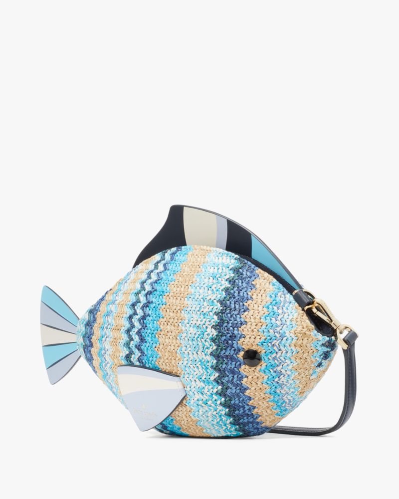 Kate Spade,What A Catch 3D Fish Crossbody,Blue Multi