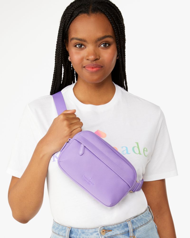 Kate Spade,Rainbow Belt Bag,Lavender Ice