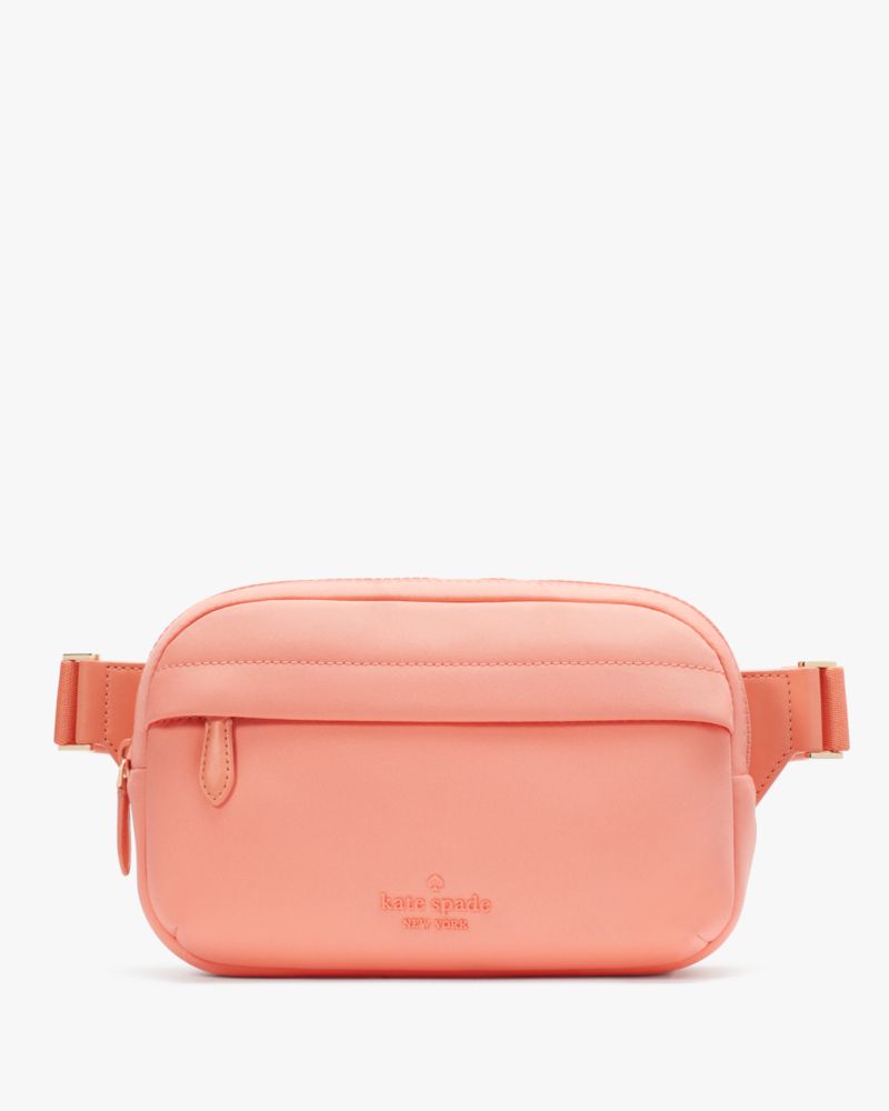 Kate Spade,Rainbow Collection Belt Bag,Lining Nylon,Belt Bag,Metal,Logo,Casual,Coral