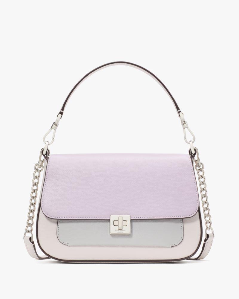 Kate Spade,Phoebe Colorblock Small Flap Crossbody,Lining Leather,Crossbody,Chain Detail,Color Block,Lined,Gold Metal,Day P...,