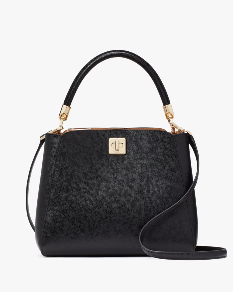 Kate Spade,Phoebe Medium Top Handle Satchel,Lining Leather,Satchel,PVC,No Embellishment,Lined,Work,Black