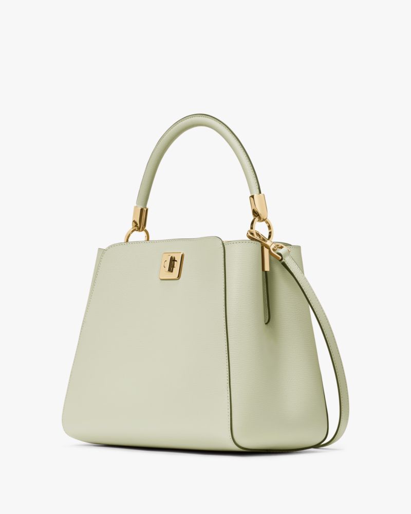 Kate Spade,Phoebe Medium Top Handle Satchel,Lining Leather,Satchel,PVC,Engraved Detail,Logo,Lined,Work,