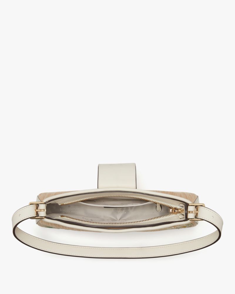 Kate Spade,Reegan Daisy Straw Small Shoulder Bag,Beige