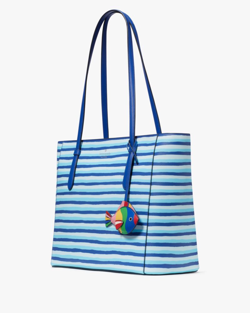 Kate Spade,Schuyler Wave Stripe Medium Tote,Blue Multi