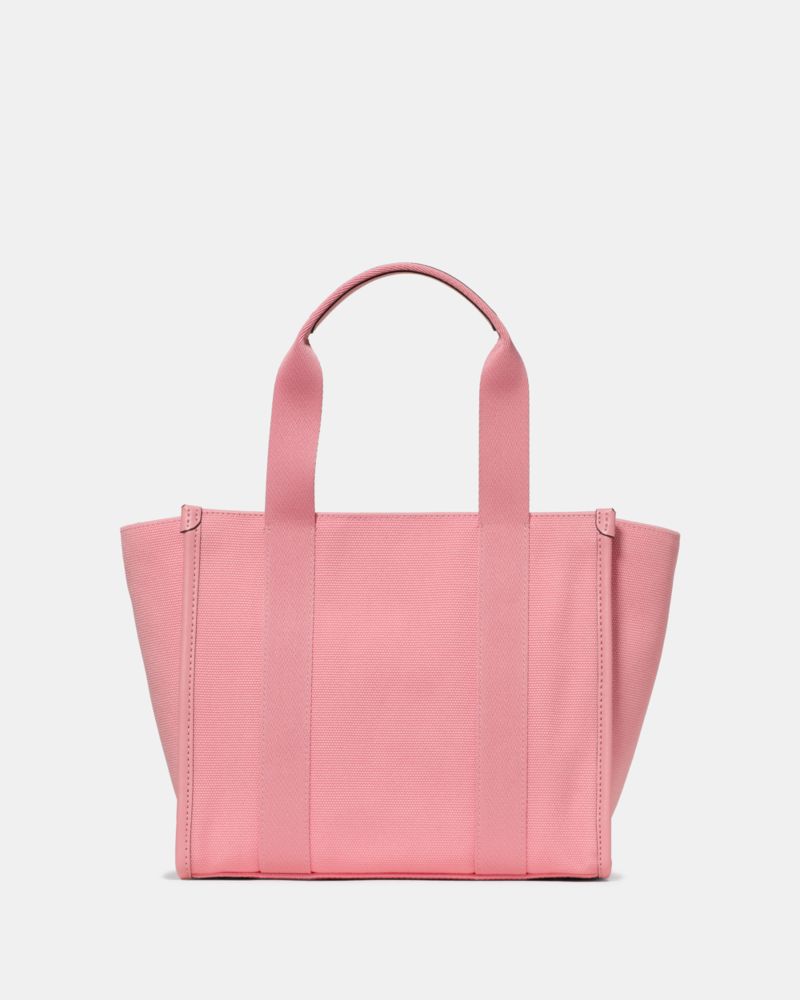 Kate Spade,Kip Canvas Small Tote,Lining Leather,Tote,Metal,Embroidered,Piping,Logo,Lined,Casual,Pink